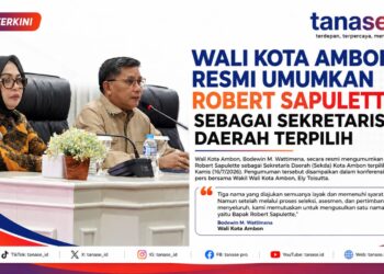 Wali Kota Ambon Resmi Umumkan Robert Sapulette sebagai Sekretaris Daerah Terpilih
