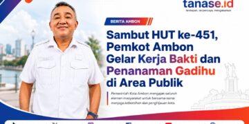 Sambut HUT ke-451, Pemkot Ambon Gelar Kerja Bakti dan Penanaman Gadihu di Area Publik