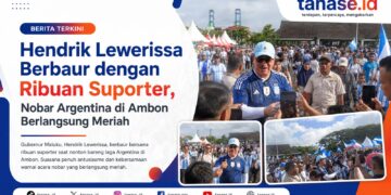 Hendrik Lewerissa Berbaur dengan Ribuan Suporter, Nobar Argentina di Ambon Berlangsung Meriah