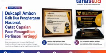 Dukcapil Ambon Raih Dua Penghargaan Nasional, Catat Capaian Face Recognition Perlinsos Tertinggi