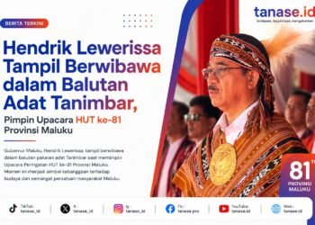 Hendrik Lewerissa Tampil Berwibawa dalam Balutan Adat Tanimbar, Pimpin Upacara HUT ke-81 Provinsi Maluku