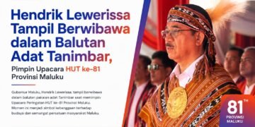 Hendrik Lewerissa Tampil Berwibawa dalam Balutan Adat Tanimbar, Pimpin Upacara HUT ke-81 Provinsi Maluku