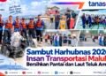 Sambut Harhubnas 2026, Insan Transportasi Maluku Bersihkan Pantai dan Laut Teluk Ambon