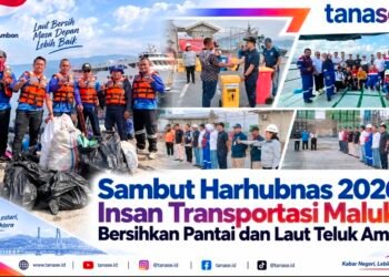 Sambut Harhubnas 2026, Insan Transportasi Maluku Bersihkan Pantai dan Laut Teluk Ambon